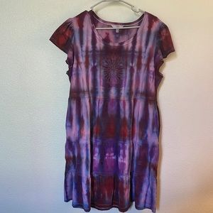 Size large, New tie-dye, buy candy, purple Scarlet turquoise dress w/pockets!